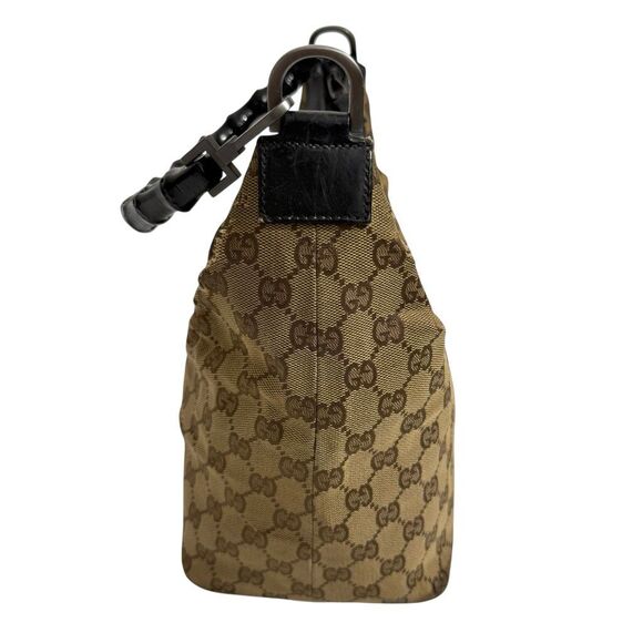 Gucci Authentic Bamboo Handle Shoulder Bag Women's Brown Beige Monogram Canvas - Picture 7 of 11